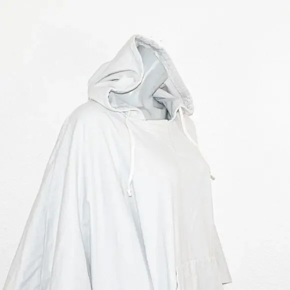 Jenni Kayne Light Gray Hoodie Poncho cape sweatshirt women's OS Kangaroo pocket - Picture 9 of 12